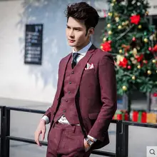 M-XXL Жених торжественное платье костюм мужской одежды повседневные корейские Молодежные тонкий костюм три комплекта торжественное платье певица костюмы