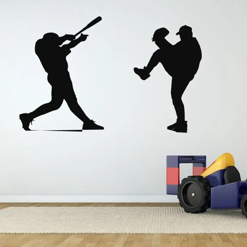 Baseball Pitcher Batsman Car Windows Sticker Name Sports Decal Vinyl