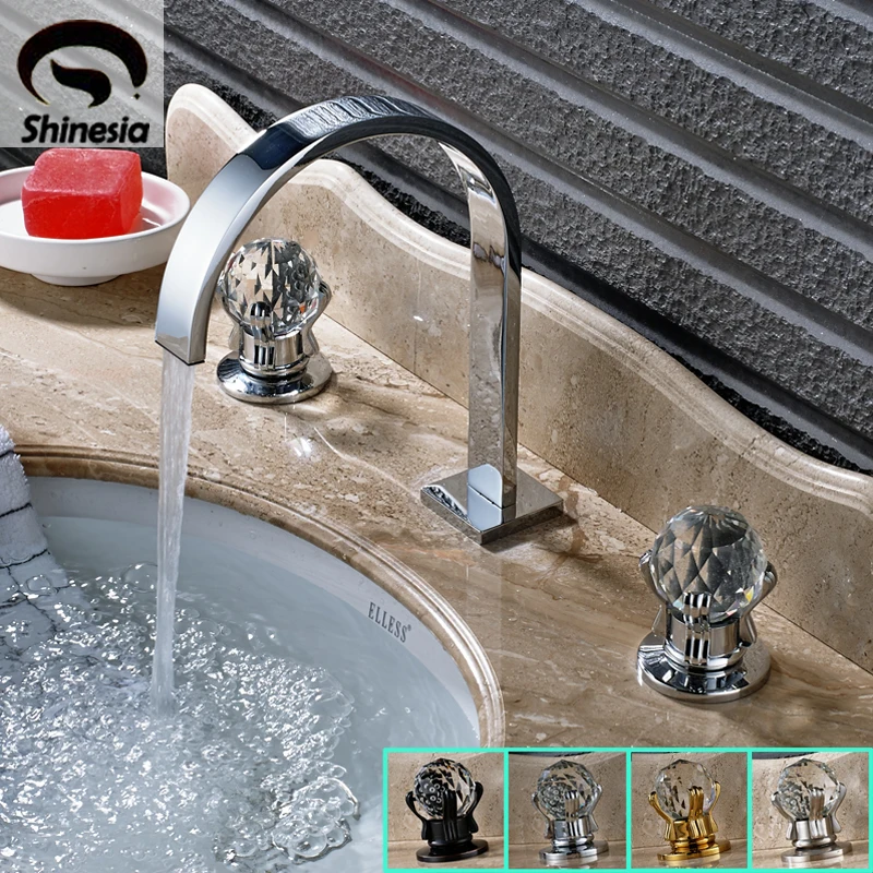 3 шт. смеситель для раковины с двойной хрустальной ручкой|basin mixer tap|mixer tapbathroom sink