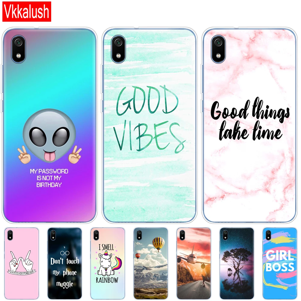 Silicon Case For Xiaomi Redmi 7a Cases Full Protection Soft Tpu Back Cover For Redmi 7 A Bumper Phone Shell Bag Coque