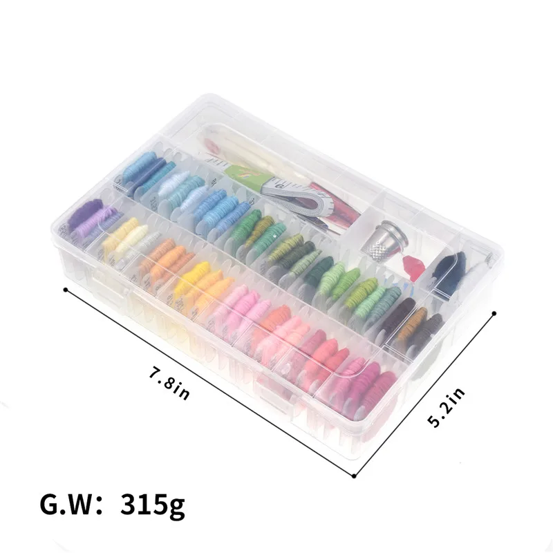 Embroidery Floss with Storage Box 50 Colors Friendship Bracelets Floss Crafts with Plastic Threads Bobbins 40 Pcs Sewing Kits  (6)