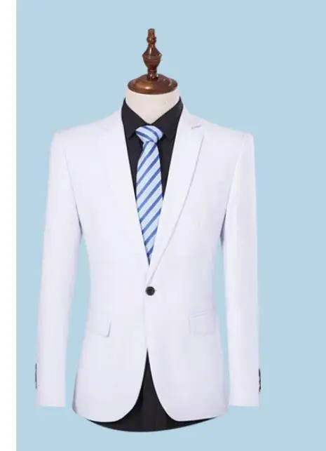 Cheap Hot Selling 2 Pieces White Men Suits Peak Lapel Wedding Suits Wedding Party Suits (Jacket+Pants+Tie) Groomsmen Suit