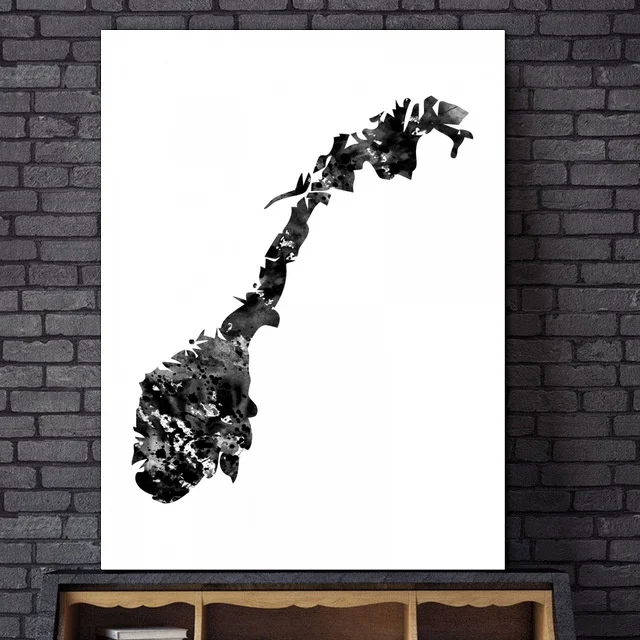 

Norway map Art Canvas Prints Wall Pictures Modern Paintings