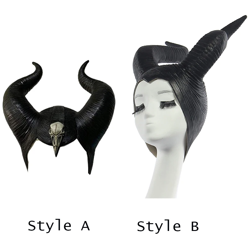 X-COSTUME, высокое качество, черный латексный головной убор Maleficent, черный головной убор для косплея, головные уборы для Хэллоуина, вечерние аксессуары для женщин