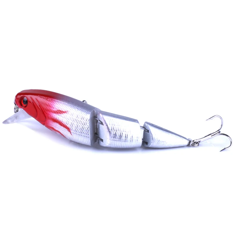 Multi-stage fishing bait 10.5cm / 14g Color: red head white body | Спорт и развлечения