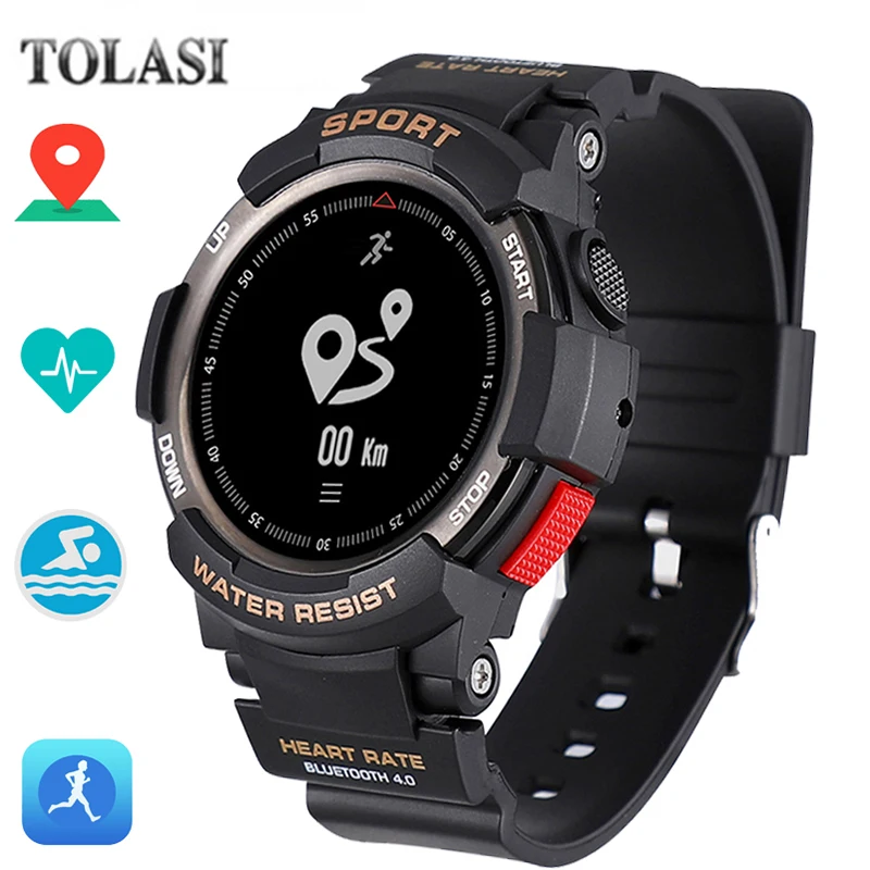 

TOLASI Smart Watch F6 Multi Sport Modes Outdoor Bluetooth IP68 Waterproof Heart Rate Sleep Monitor Remote Camera GPS Smart Watch