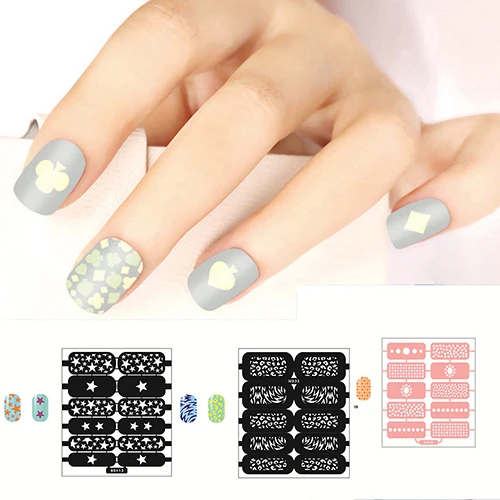 

2016 New Fashion Nail Art Template Sticker Stamp Stencil Guide Reusable Tips Stamping Tool