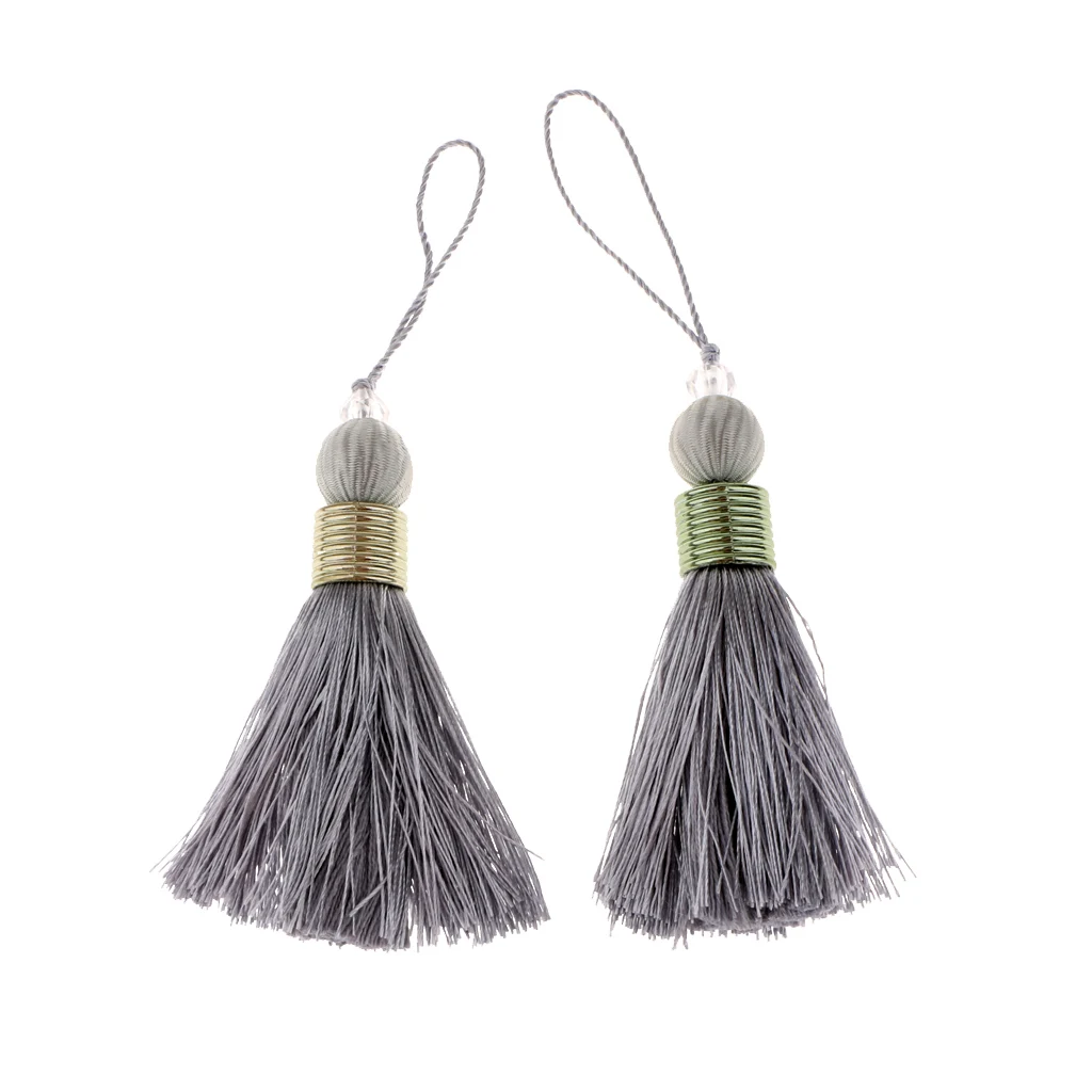 2pcs Pendant Bag Chain Key Decoration Home Decor Curtain Fashion  Long Silk Tassel DIY Window curtains Accessories