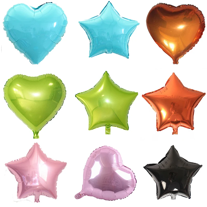 

18 inch Heart-shaped Star Foil Balloons Birthday Wedding Party Festive decor background balloon Tiffany blue pink fruit-green