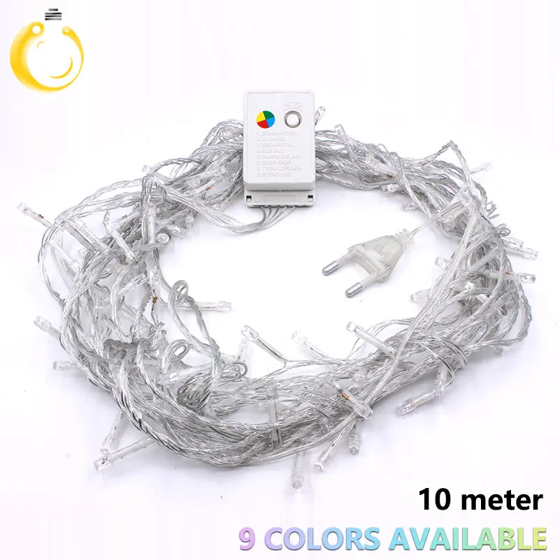 Светодиодная гирлянда 10 м 100led 110 в США/220 В ЕС красочное праздничное светодиодное