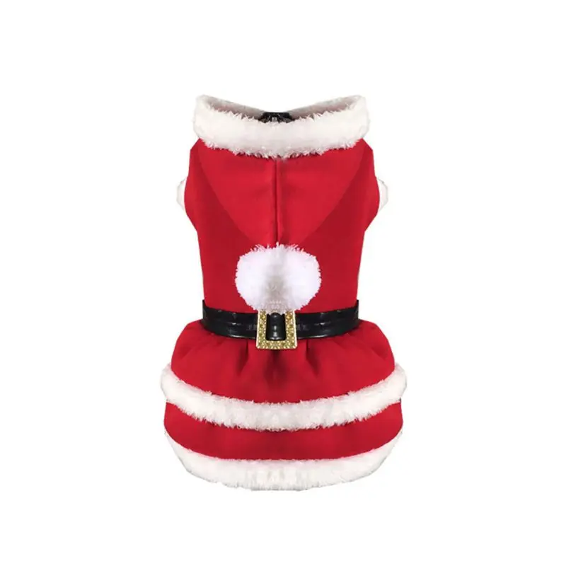PanDaDa одежда для собак собака Рождественская Одежда Костюм Санта Щенок Pet верхняя одежда пальто с капюшоном одежда Roupa Para Cachorro disfraz Перро Navidad - Цвет: A