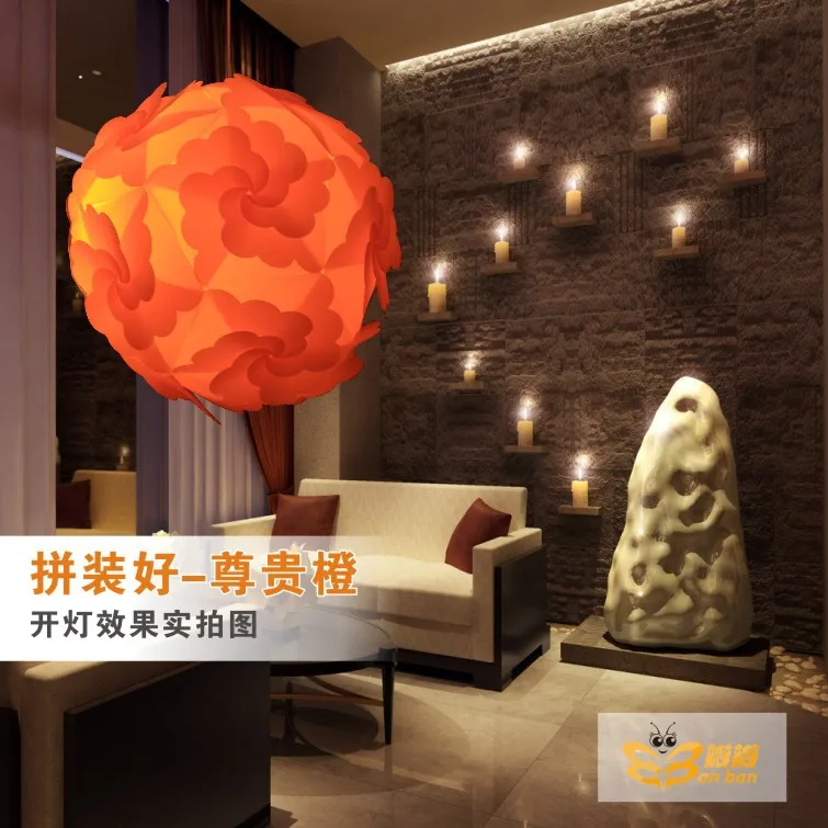 Orange 300mm Petal Flower Modern Contemporary Diy Elements Iq Jigsaw Orange 300mm Petal Flower Modern Contemporary Diy Elements Iq Jigsaw Puzzle Lamp Shade Ceiling Pendant Ball Light Lighting In Lights From