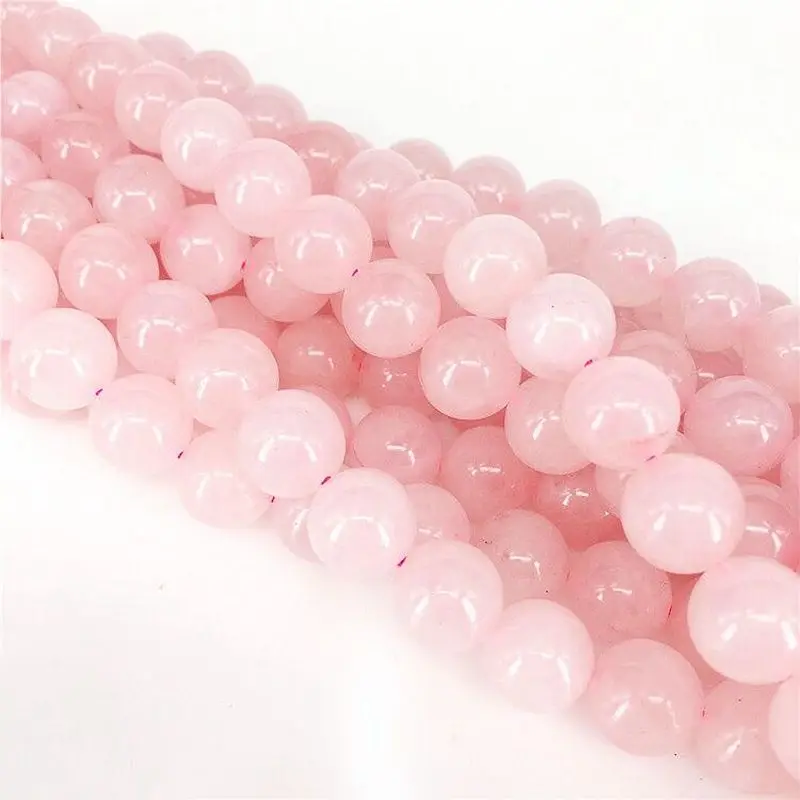 Натуральный розовый кварцевый камень резной Розовый Кристалл бусины прядь для самостоятельного изготовления ювелирных изделий браслет ожерелье 4 мм 6 мм 8 мм 10 мм 12 мм