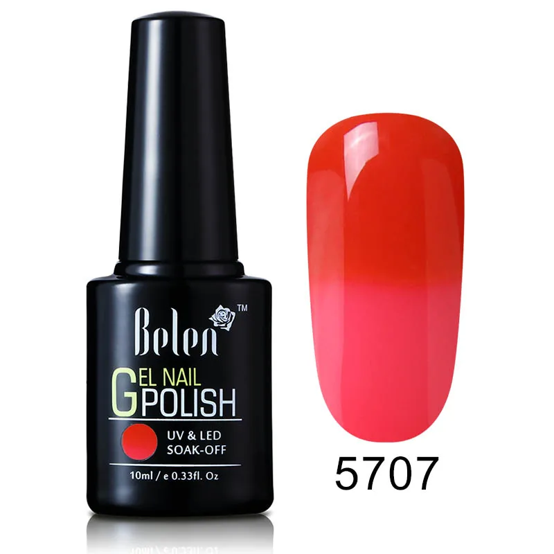 Belen 10 мл термо изменение цвета лак для ногтей профессиональный Лаки Полупостоянный лак для нейл-арта Hybrid GelLak - Цвет: 5707