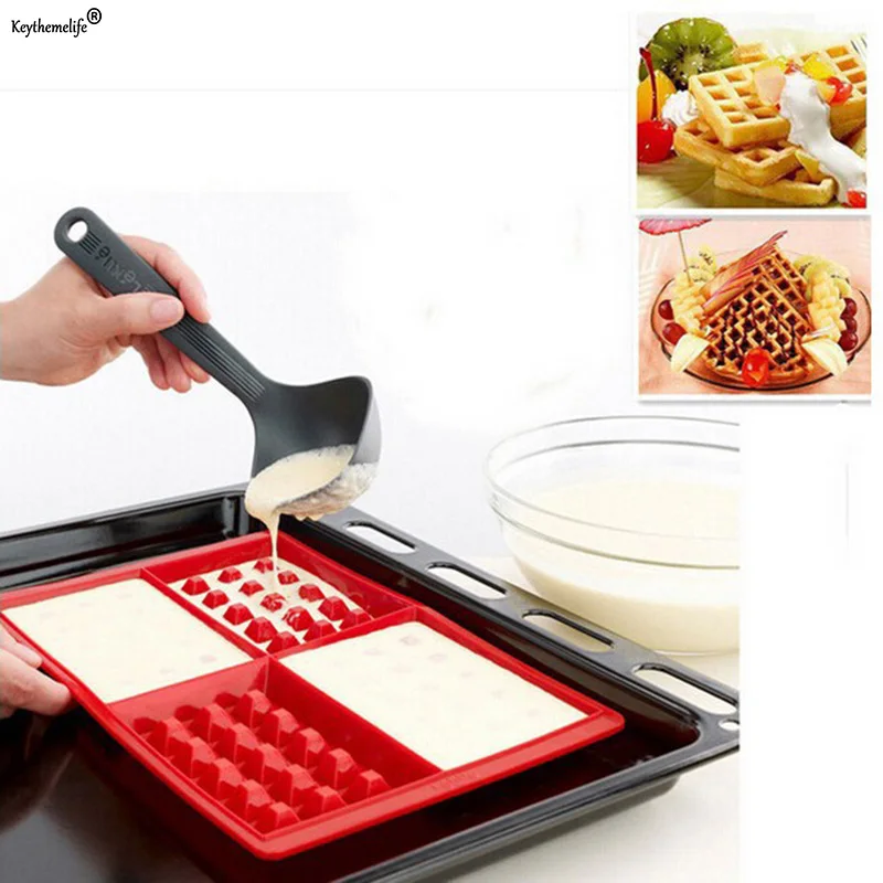 Waffle Mold Maker Pan Microwave Baking Molds Waffles Cake Chocolate Pan Silicone Cookie Cake Muffin Mould Tool C Waffle Mold Maker Pan Microwave Baking Molds Waffles Cake Chocolate Pan Silicone Cookie Cake Muffin Mould Tool C