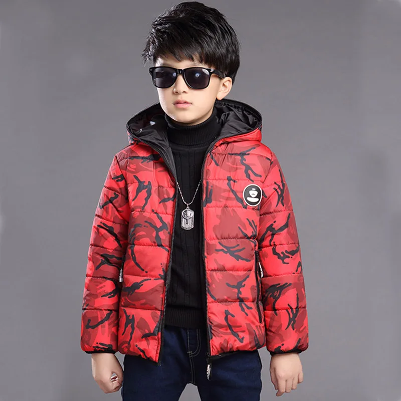 2017 Hooded Camouflage Warm Cotton jacket For Boy kids winter