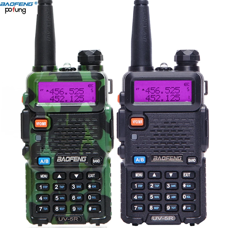 2 предмета BaoFeng UV-5R 10 км портативная рация VHF/UHF 136-174 Mhz/400-520 Mhz Dual Band CB набор УФ-5r Портативный Walkie talkie uv5r