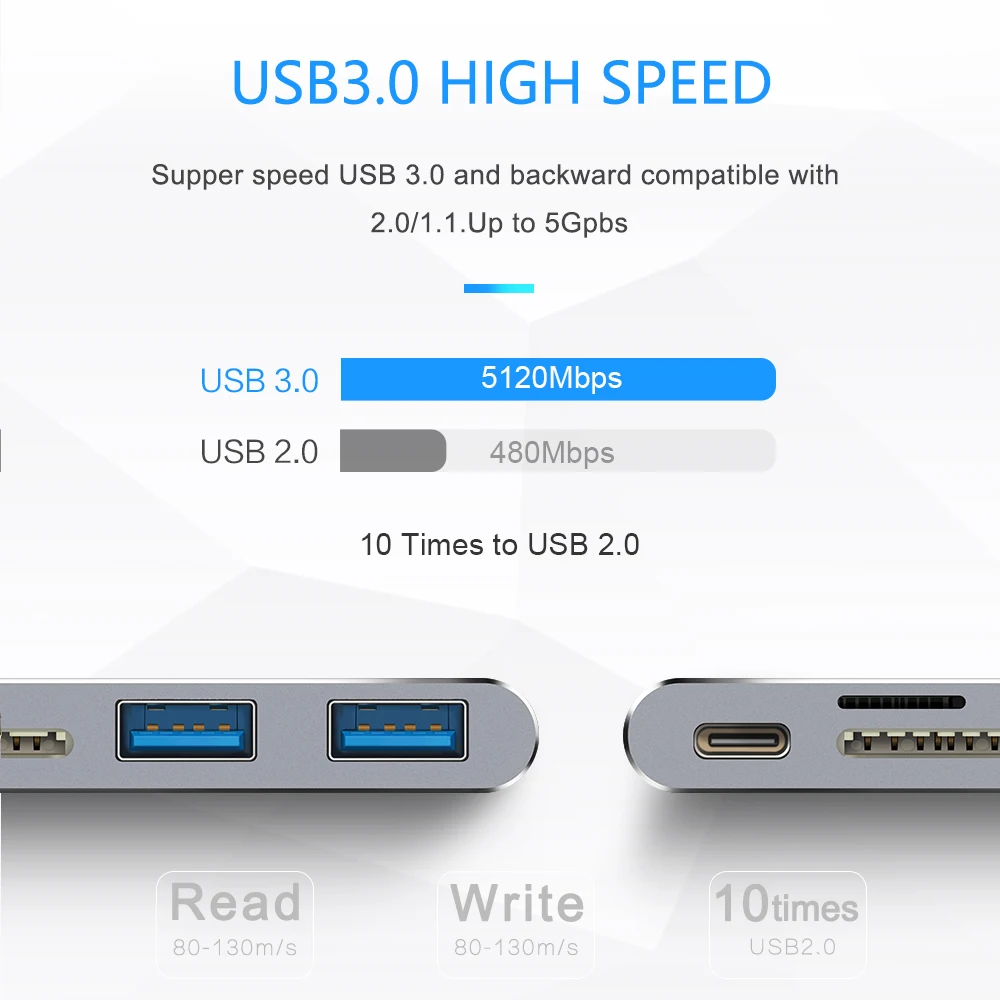 Usb концентратор Rocketek с портом usb type c 3 0 и кардридером для SD/TF карт|usb hub|usb hubhigh speed hub |