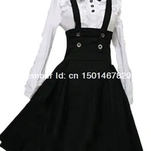 Высококачественное и дешевое милое черно-белое хлопковое платье лолиты