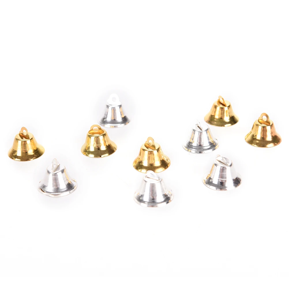 Новые 10 шт металлические колокольчики маленькие колокольчики ювелирные украшения подвески для рождественских украшений DIY рождественские колокольчики