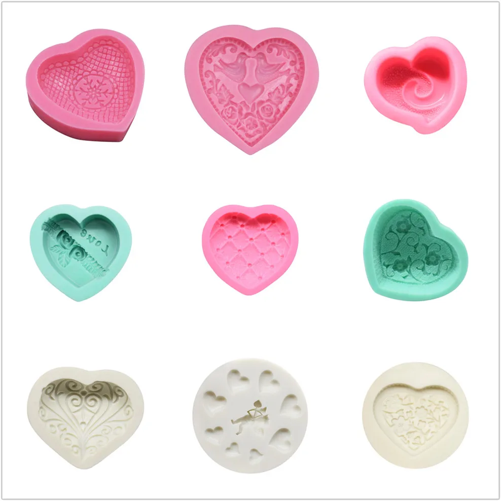 Buy Love Heart Silicone Mold Valentine Day 3D Soap