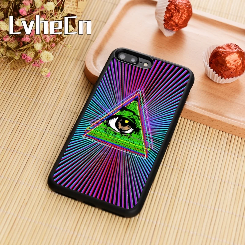 LvheCn All Seeing Eye Trippy Illumination Phone Case Cover For iPhone 11 Pro X XR XS MAX 5 6 7 8 Plus samsung s7 s8 s9 s10 |