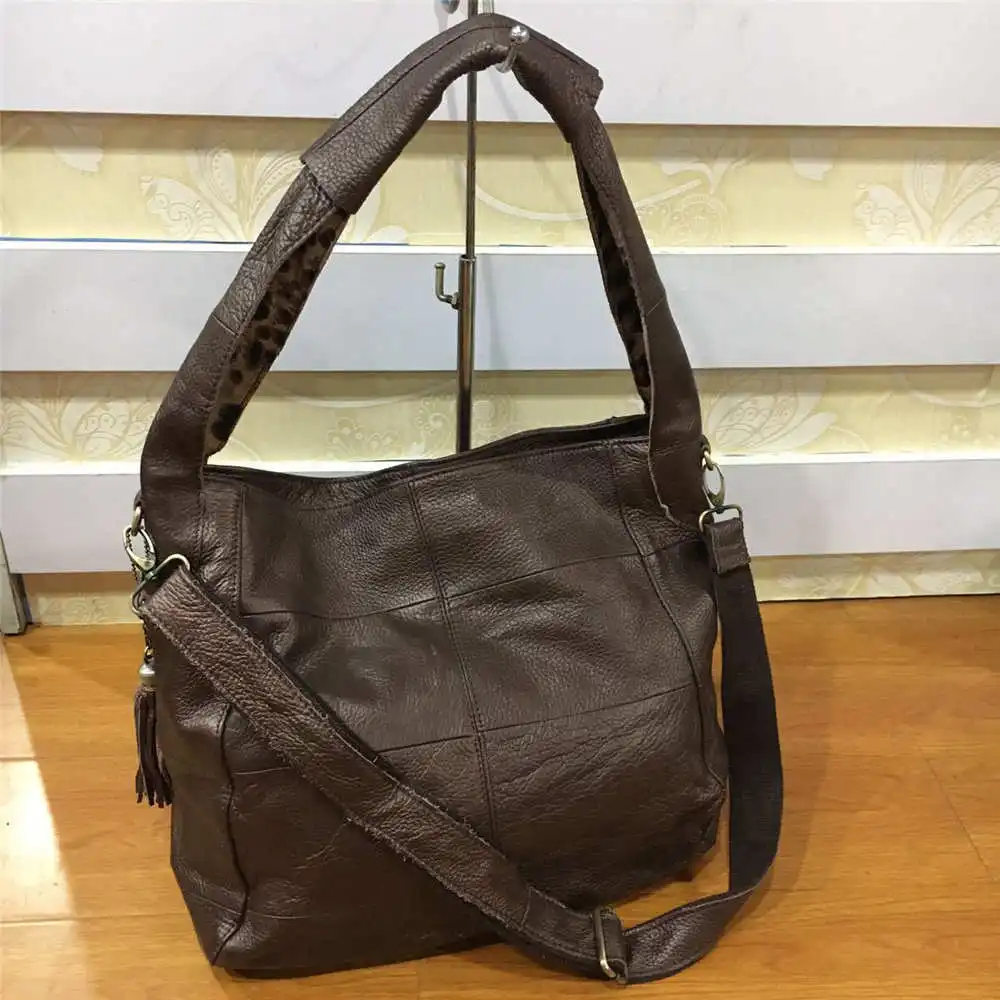 

2017 Women Versatile Handbag Soft Tote Bag genuine leather Zipper messenger bag Splice grafting Ladies Shoulder Crossbody Bags