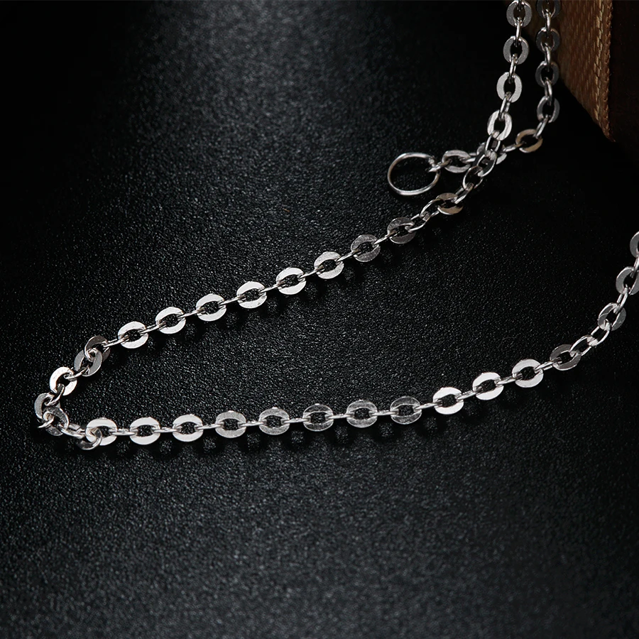 

Clearance Sale ! 925 Sterling Silver "O" Shape Link Chain For Women Fashion Solid Silver Necklace Fine Jewelry With Box 40+5cm