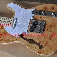 Высокое качество Decayed цвет кожи TELE 6 струн кленовый гриф электрогитара TELE с половиной F отверстие-18530
