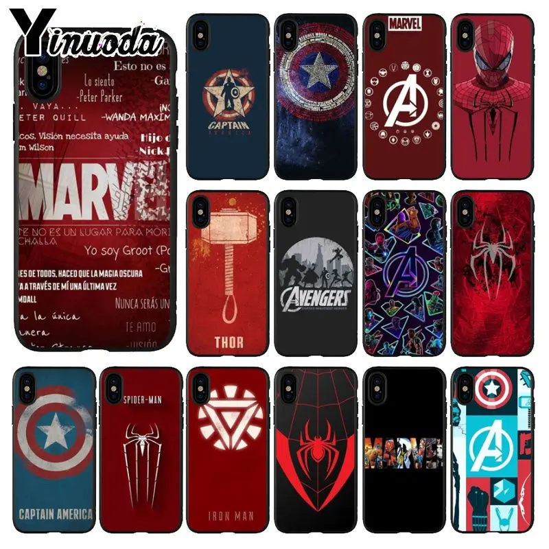 Yinuoda Marvel Мстители логотип Чехол для iPhone X XS MAX 6 6s 7 7plus 8 8Plus 5 5S SE XR | Мобильные
