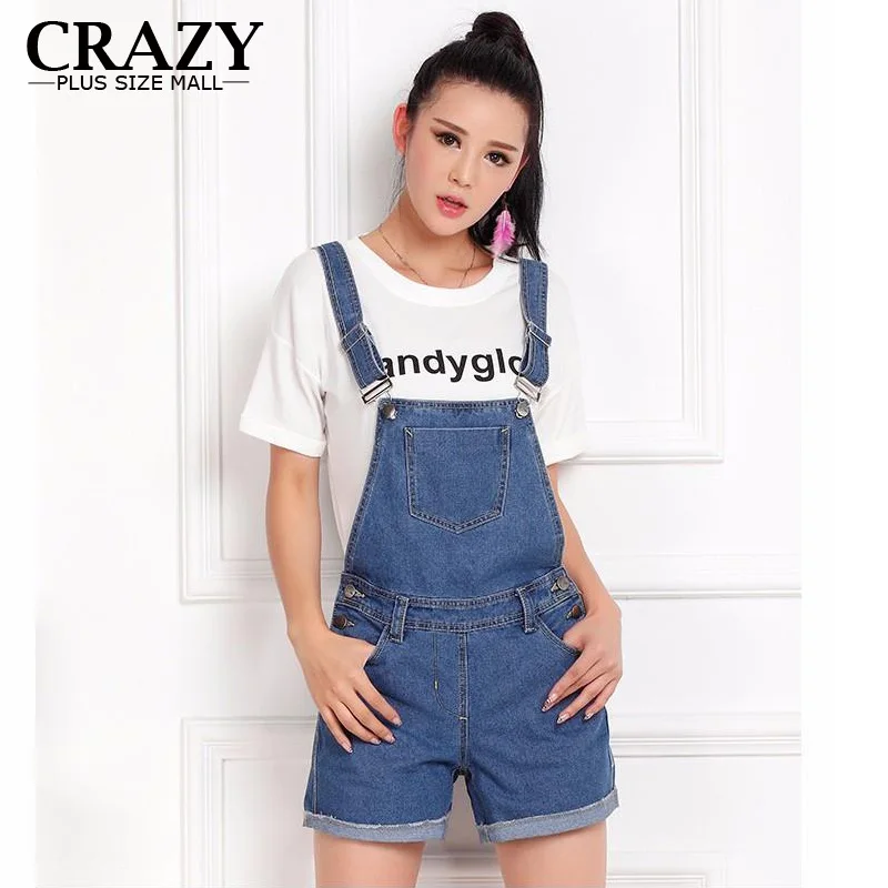 

plus size boutique 2019 Summer Style Big Size 6XL 5XL 4xL XXXL Jumpsuit jeans For Women Blue Beige Short Pants