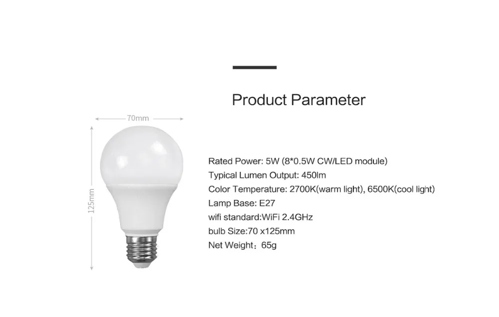 Lonsonho умный Wi-Fi светильник E27 светодиодный лампочка 5 Вт 450лм 2700 к 6500 к с регулируемой яркостью работает с Alexa eWeLink App