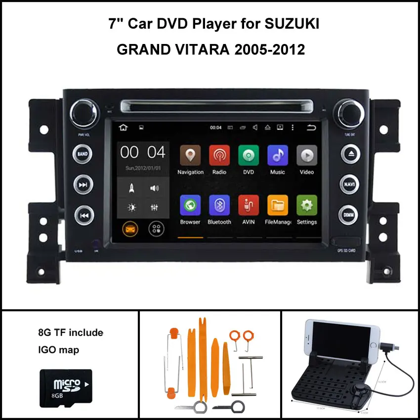 Android 7 1 Quad Core CAR DVD Player for SUZUKI GRAND VITARA 2005 2012 CAR STEREO