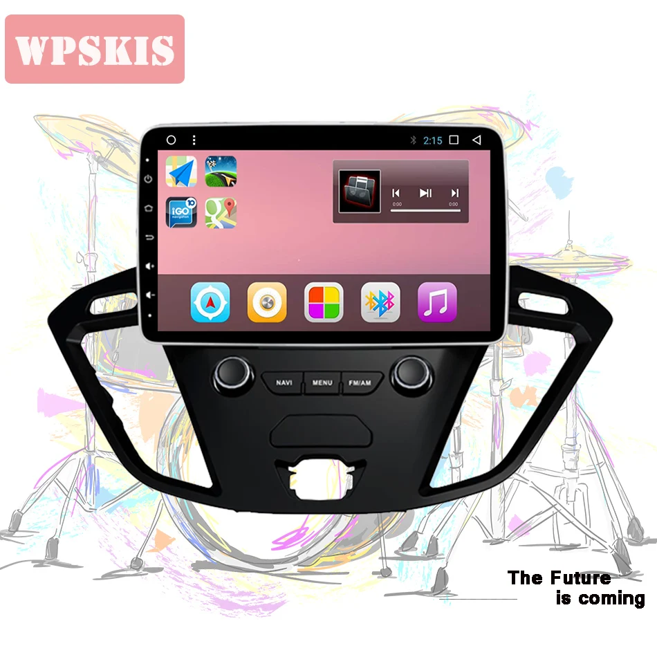Clearance 1024*600 HD IPS in dash android 9.0 car radio dvd player For Ford Custom Transit 2013-2018 CarPlay usb dvr rds steer wheel tv bt 3