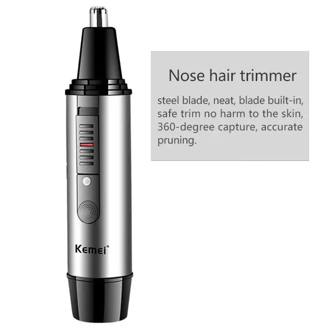 Kemei 2 в 1 перезаряжаемый триммер для носа для лица тример для мужчин триммер для бороды точный уход за носом и бородой триммер