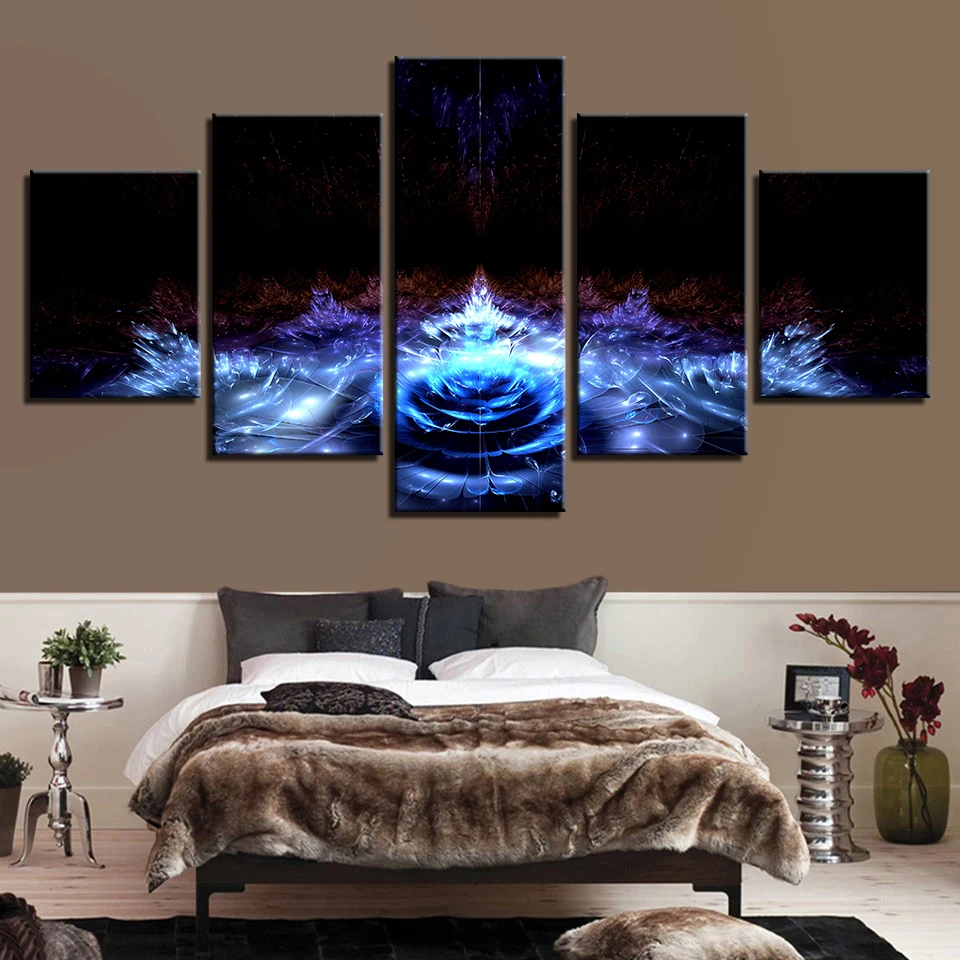 

Wall Art HD Prints Home Decor 5 Pieces Plant Canvas Painting Flower Modular Pictures Abstract Bedside Background Artwork Poster