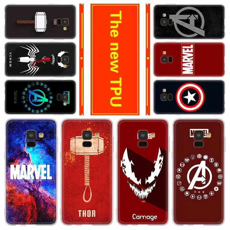 

Phone for Samsung Galaxy J6 J4 Plus J8 J3 J7 2018 J5 J3 j7 2017 2016 j6 Prime Cover Case Marvel Super hero logo