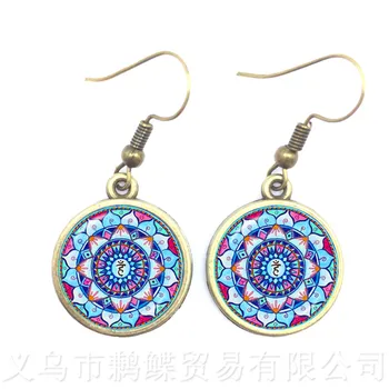 

2018 New Arrival Mandala Drop Earrings OM Symbol Buddhism Zen Retro Jewelry Fashion Earrings Women Online Shopping India