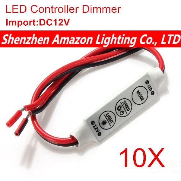 10pcs Mini Led Controller Dimmer For 3528 5050 Sinlge Color Car Led