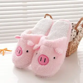 

Warm Winter Fluffy Slippers Women Fur Slippers Plush Home Cotton Ladies Furry Slides Mules Wool Lovely Cute pantoffels dames