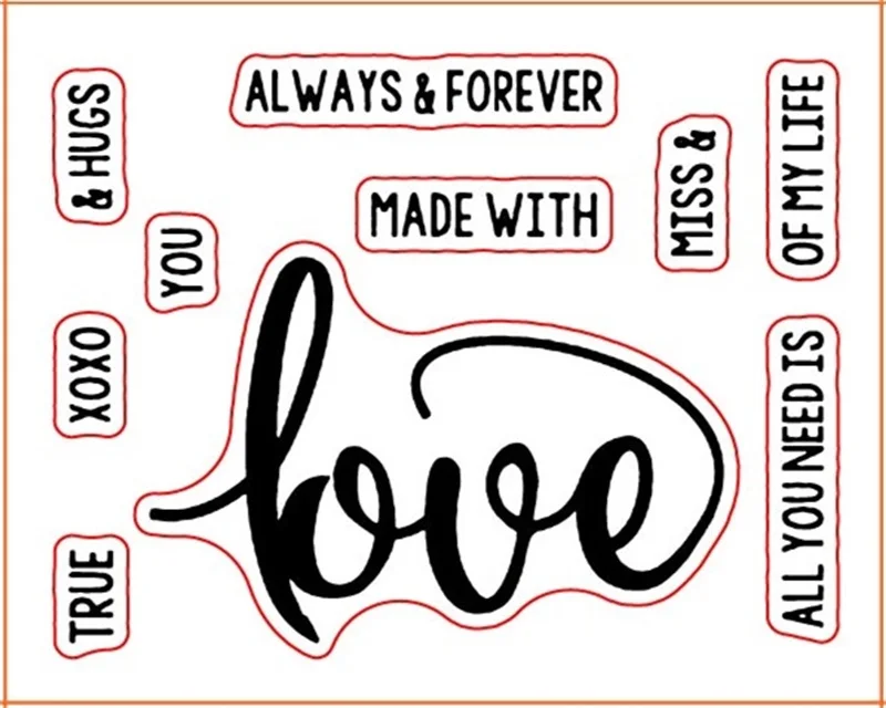 "Congrats" "Sweet" "Love" Words Clear Silicone Stamp for Scrapbooking DIY Album Decorative Card Making Template 3x4inch New - Цвет: WW0418A1