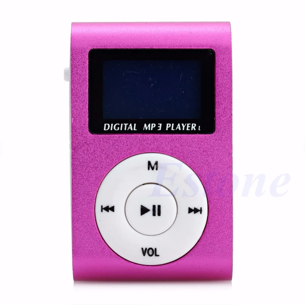 

OOTDTY Mini USB Clip MP3 Music Player LCD Screen Support 16GB Micro SD TF Card