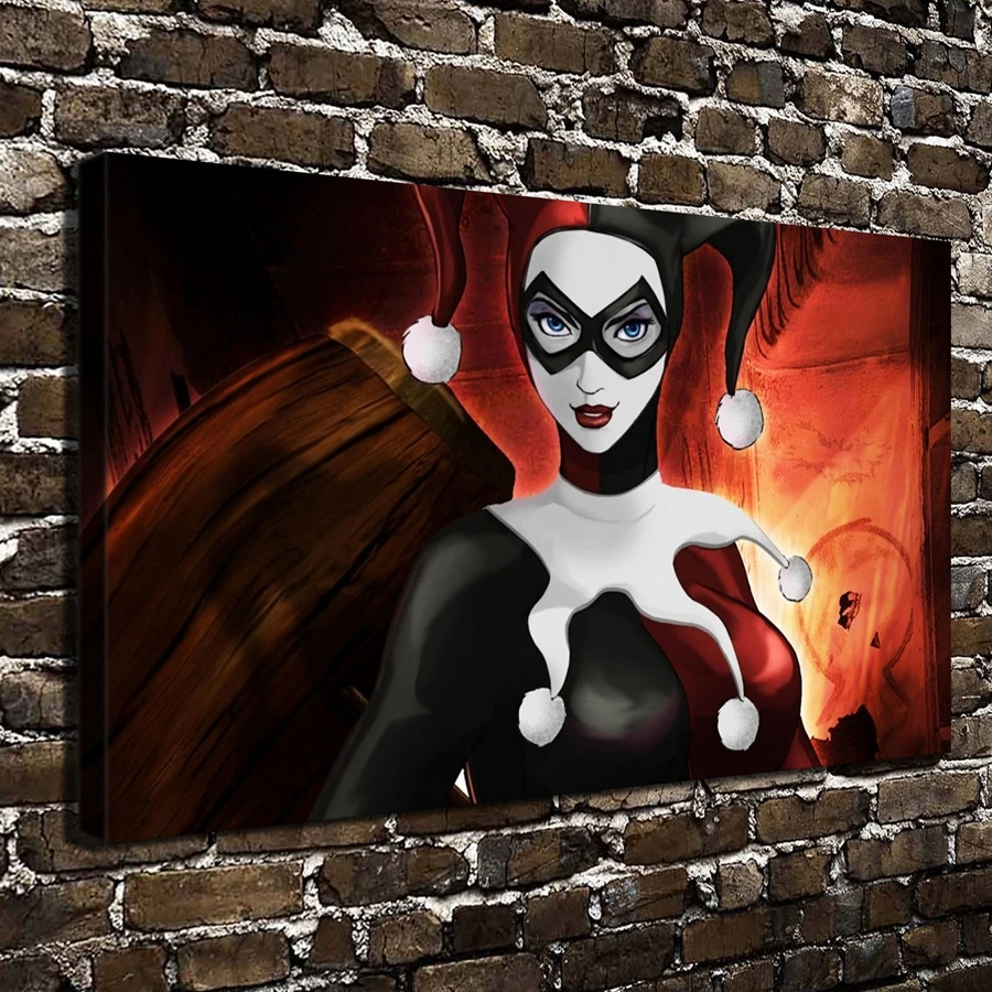 Harley Quinn and Joker HD Canvas Print 24/"x42/" Home Decor Wall Art Pictures