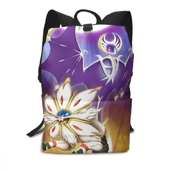 

Pokemon Sun And Moon Backpack Pokemon Solgaleo And Lunala Backpacks Print High quality Bag Trendy Shopper Multifunction Bags