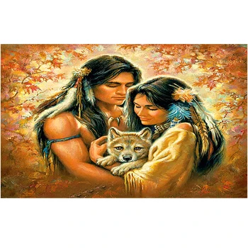 

5D DIY Diamond Embroidery Lovers and Wolf Animals Diamond Painting Full Diamond Mosaic Needlework Crafts Home Paintings SSYP015