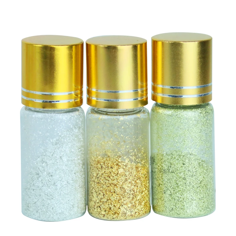 

Genuine Real Edible 24K Gold Leaf 0.1g Foil Flakes Broken Gilding Edible for Mask Facial Decoration Food free shipping