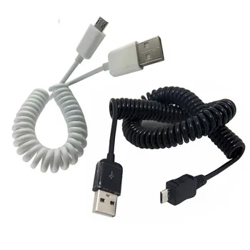 

Retractable 90 degree usb micro usb kabel Charge USB to Micro USB Spring Data Sync Charger Cord Coiled Cabo