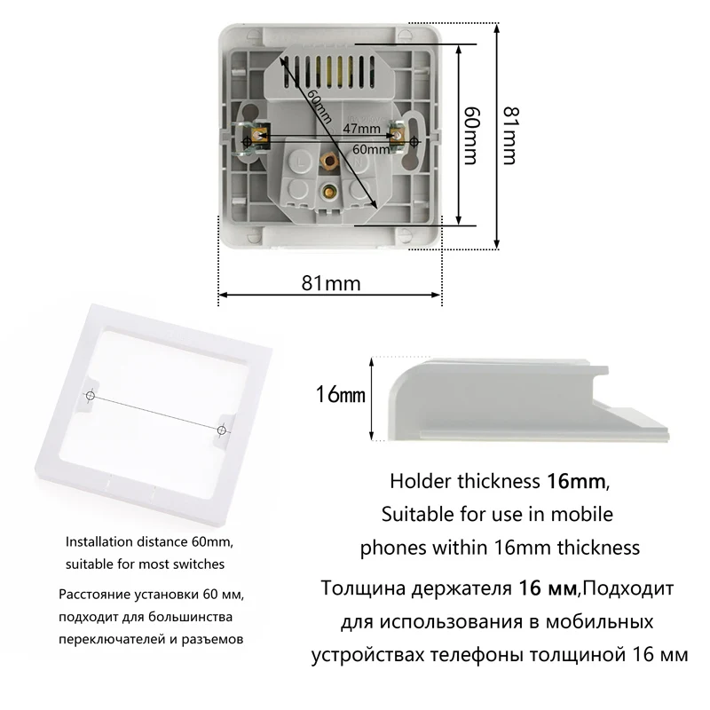 TLINK настенная розетка держатель для телефона Аксессуары для смартфона подставка для мобильного телефона Apple samsung huawei держатель для телефона