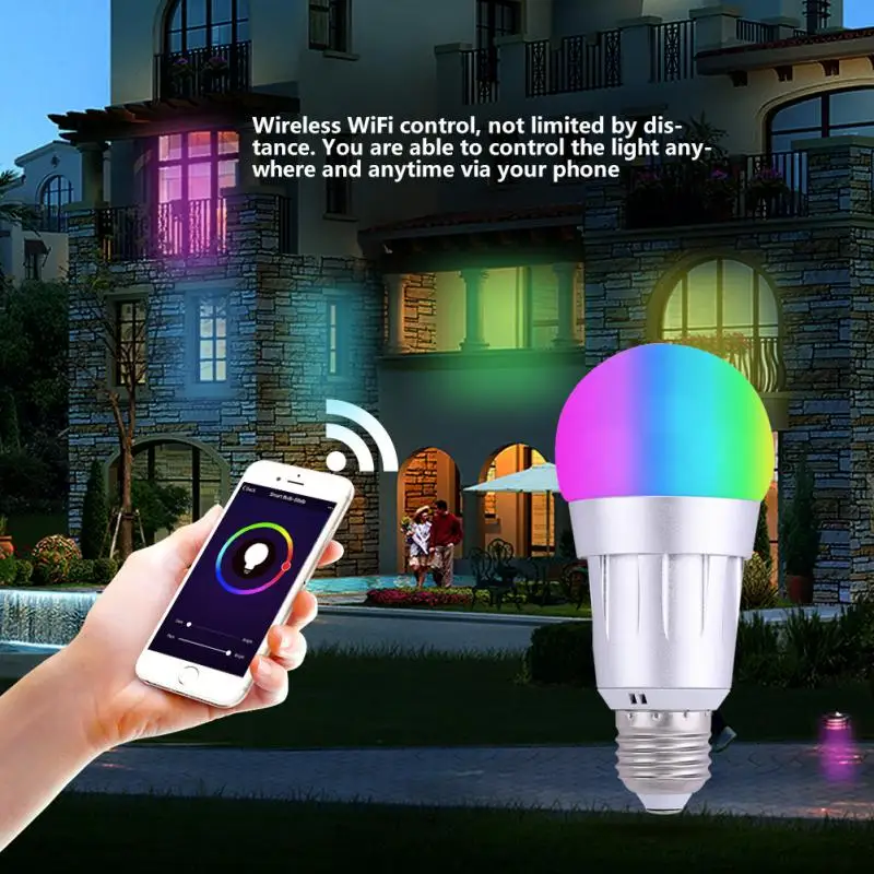 

E27/ B22 RGB LED Light Bulb 7W Smart RGBW Wifi Bulb Color Change Lamp Light Bulb for Smart Home Support