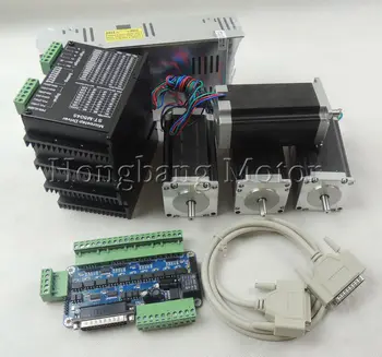 

CNC Router 4 Axis kit ST-M5045(replace 2M542) stepper motor driver+ breakout board+ Nema23 425 Oz-in motor+power supply